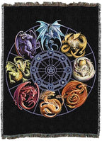 Pure Country Weavers Dragons of the Sabbats Woven Blanket by Anne Stokes - Fantasy Gift Cotton Tapestry Throw - Made in The USA - 72" x 54" - color: Sabbats, size: 72" x 54"