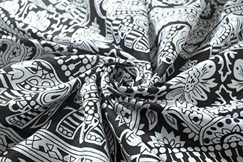 Popular Handicrafts Printed Curtains Panels Set of 2 Indian Hippie Bohemian Beautiful Elephant Mandala Curtain Panels Black and White 42x100 Inch - color: Black and White, size: 42"W x 100"L (Pack of 2)