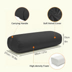 Yoga Bolster Pillow for Restorative & Yin Yoga - Meditation Pillow with Velvet Cover - Rectangular