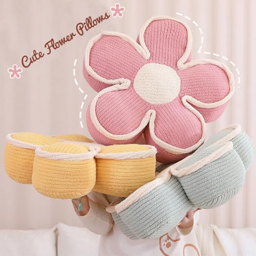 Sexysamba Flower Shaped Floor Seat Pillows Cushions 19.7" x 5.9", Cute Aesthetic Daisy Flower Decorative Throw Pillows Preppy Floor Seating Cushion for Girls Bedroom Room Sofa Chair Decor,Coffee - color: Coffee, size: 19.7" D x 5.9" T