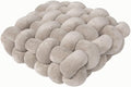 Knot Pillow Meditation Cushion Large Floor Cushions for Sitting Funky Throw Pillows Chair Pillows Soft Pads Square Knotted Seat Cushions for Home Decoration Living Room Bedroom Sofa Couch Grey