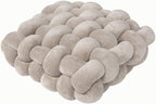 Knot Pillow Meditation Cushion Large Floor Cushions for Sitting Funky Throw Pillows Chair Pillows Soft Pads Square Knotted Seat Cushions for Home Decoration Living Room Bedroom Sofa Couch Grey