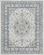 Farmhouse 6x9 Nursery Rug, Low Pile & Non Slip Area Rug for Living Room, Bedroom, Dining Room Table, Blue and Grey High Traffic - Non Shedding & Stain Resistant Soft Carpet, Faded Print Accent Mat - color: Blue / Grey / Brown, size: 6' x 9' (Rectangular)