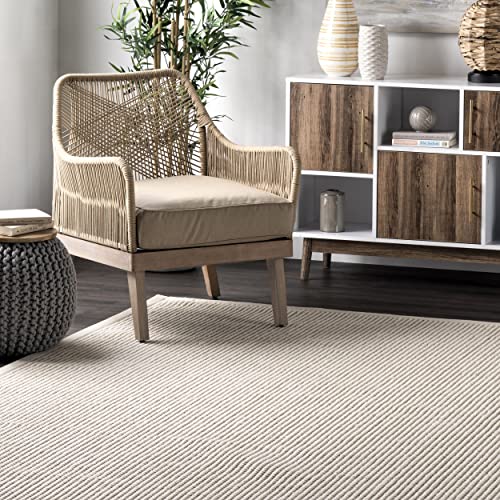 Rugs USA Patricia Ivory, 6' x 9', Solid, Jute & Wool, Soft and Textured, High Traffic, Stain Resistant, Easy Clean, Durable Area Rug for Bedroom, Living Room, Dining Space, Den, Foyer, Entryway - size: 6' x 9' (Rectangular)