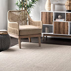 Rugs USA Patricia Ivory, 4' x 6', Solid, Jute & Wool, Soft and Textured, High Traffic, Stain Resistant, Easy Clean, Durable Area Rug for Bedroom, Living Room, Dining Space, Den, Foyer, Entryway - size: 4' x 6' (Rectangular)