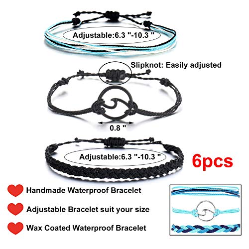 choice of all String Bracelets for Women Boho Wave Surfer Beach Wear Cute Bracelets Set Summer Friendship Jewelry Accessories Beach Stuff - color: E1:blue+black