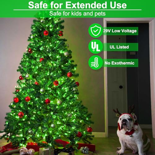 2 Pack Christmas Lights Outdoor, Total 200FT 600LED String Lights for Outside with 8 Modes Waterproof, Green Wire Twinkle Tree Lights Green Wire for Indoor Yard Garden Party Decorations, Green - color: Green, size: 200FT 600LED