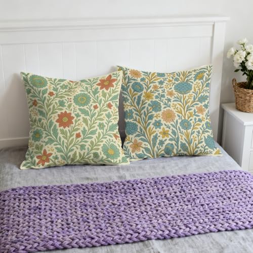 Asparagus Green Throw Pillow Covers 18x18 Set of 4, Chic Boho Cute Pillowcase Decoration Cushion Case for Couch Sofa Bedroom Living Room Outdoor Decor - color: Asparagus Green