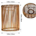 2 pack Small Lampshades for Table Lamp Shade Floor Lamp Shade,woven rattan boho Bamboo Lampshades,5.5"x5.5"x7.9",Dark brown - color: Dark brown