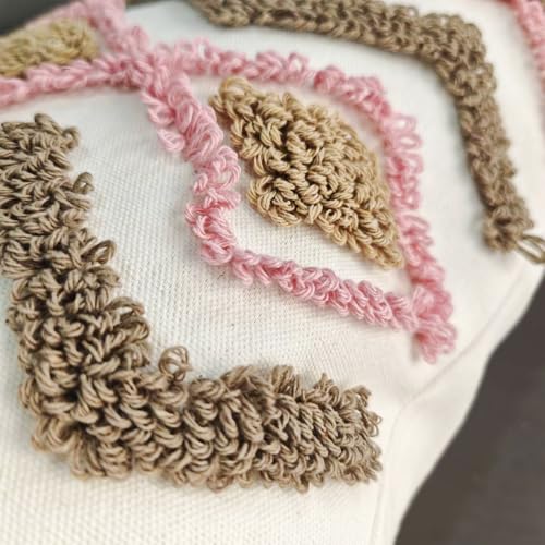 Andreannie Pack of 2 Boho Tufting Throw Pillow Cover Embroidered Textured Cushion Cover with Tassels Soft Home Decororative for Couch Sofa 18x18 inch (Pink, 18x18 inch) - color: Pink