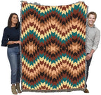 Pure Country Weavers Sandy Hills - Western Tapestry Throw Blanket Woven from Cotton - Made in The USA (72x54) - color: Sandy Hills