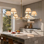 39" Boho Rattan Chandelier, 6-Light Rattan Pendant Light, Handwoven Natural Rattan, Rustic Industrial Adjustable Rattan Fixture for Dining Room, Kitchen Island & Living Room, E12 Socket - color: Hooked Arm Design