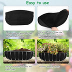 3PCS 30 Inch Planter Basket Liners Fabric Window Box Liners Felt Trough Planter Liner Replacement Black Flower Basket Liner Non-Woven Hanging Plant Liner for Planters Garden Fence - Avoid Bird Nesting - size: 3PCS 30 Inch