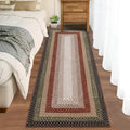 RUGSREAL Hallway Runner Rug 2x6 Braided Machine Washable Kitchen Rug Farmhouse Runner Carpet Non Slip Stain Resistant Rustic Carpet Modern Printed Area Rug for Living Room Bedroom, Crimson/Earthy - color: Crimson/Earthy, size: 2' x 6' (Runner)