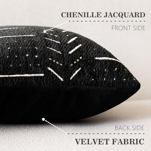 Home Décor Decorative Boho Chenille Throw Pillow Covers Textured Neutral Cozy Cushion Covers Soft Farmhouse Body Pillowcase for Couch Sofa Chair Bed Living Room, 14×36 Inch, 1 Piece, Black - color: Black, size: 36" x 14" (Pack of 1)