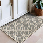 Rugshop Blue Contemporary Geometric Indoor/Outdoor Area Rug — Hose Washable for Entryway, Kitchen and Bathroom, 2'3" x 4' - size: 2'7" x 4' (Rectangular)