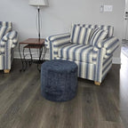 Tiita Stuffed Pouf Ottoman, Round Foot Stool Fluffy Floor Poufs Chair for Living Room Bedroom, Filled Boho Foot Rest for Couch, Blue-Grey - color: Round Blue-grey