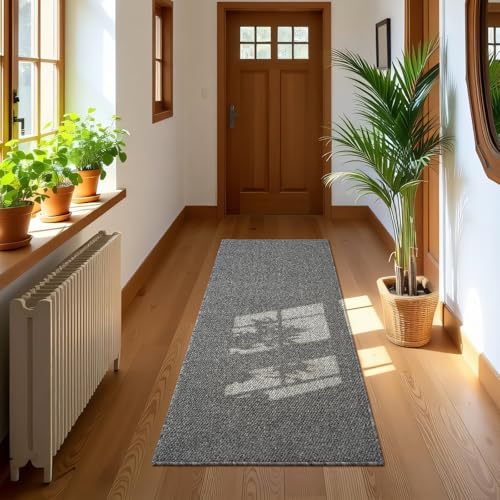 Softlife Hallway Runner Rug 2x6 ft Faux Jute Rug Washable Entryway Hall Carpet Runner Modern Farmhouse Laundry Room Rugs Kitchen Rugs Long Carpet for Bathroom, Grey - color: Grey, size: 2' x 6' (24"x72")
