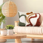 Booson Set of 2 Boho Decorative Throw Pillow Covers 18x18 Inch Tufting Couch Square Mid Century Textured Pillowcases Modern Cushion for Bedroom Sofa Farmhouse Decor
