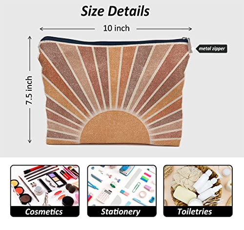 IWXYI Boho Abstract Colorful Sun Sunset Decor Cosmetic Bag For Women,Colorful Boho Sunshine Women's Makeup Bag Case Bags Zipper Pouch Travel Toiletry Gifts For Women Teenage Girls - color: boho sunshine