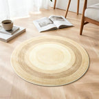 Asrug Imitation Jute Low Pile Round Rug Area Rug Washable Non-Slip Circle Rug Soft Plush Touch Circle Rugs Round for Kitchen Bathroom Living Bedroom Nursery, Carpet 2ft /24 inch/61 cm Brown/Beige - color: Brownbeige, size: 2ft