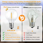 Mlambert 50Ft Outdoor String Lights, G40 Globe Patio Lights with 25+2 Waterproof LED Hanging Plastic Bulbs for Gazebo Pergola Cafe Bedroom-Brown Wire - color: Brown