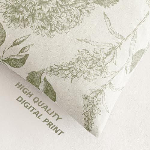 Foindtower Set of 2 Linen Floral Throw Pillow Covers Vintage Accent Print Decorative Cozy Cushion Covers Farmhouse Boho Home Decor for Sofa Chair Couch Bedroom Living Room,18×18 Inch,Light Green - color: Light Green, size: 18" x 18" (Pack of 2)
