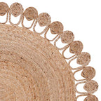 SAFAVIEH Natural Fiber Round Collection 5' Round Natural NFB252A Handmade Boho Country Charm Jute Area Rug - size: 5' (Round)