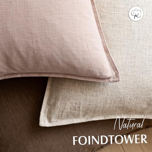Foindtower Pack of 2, Decorative Linen Solid Throw Pillow Covers Soft Accent Cushion Case Boho Farmhouse Pillowcase for Bed Chair Couch Sofa Bedroom Living Room Home Decor 16 x 16 Inch Light Pink - color: Light Pink, size: 16" x 16" (Pack of 2)