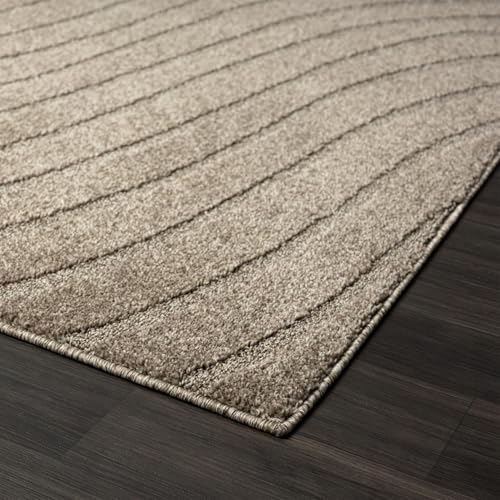 LUXE WEAVERS Modern Geometric Wave Taupe 2x3 Area Rug - color: Taupe, size: 2' x 3' (Rectangular)