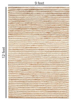 FRELISH DECOR Area Rug 9x12 feet - Premium Wool and Jute Blend Handwoven Rugs - Natural Fiber Chunky Stripe Rugs for Living Room, Bedroom, Hallways, Dining Area: Natural Ivory - size: 9' x 12' (Rectangular)