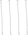 Chain for Hanging Plants,25 Inch Silver Hanging Chain Basket Kits with Hooks for Bird Feeder Plant Extender Porch Wind Chime (Silver, 25 Inch-4PCS)