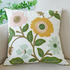vctops Floral Embroidered Pillow Covers 18x18 Inch Spring Summer Cotton Tufted Throw Pillow Cover Outdoor Garden Cushion Case for Sofa, Bed, Living Room (Flower F,18"x18") - color: Flower F