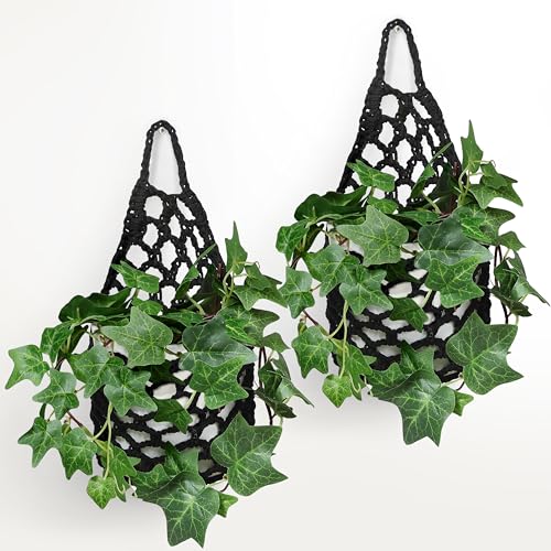 2PK Wall Planters for Indoor Plants, Macrame Plant Hanger | Plant Hanger, Hanging Planter (2PK, up to 6 inch Pot) - color: Black X 2pc