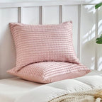 WARMDERN Pink Pillow Covers Queen Standard Pillow Cases Soft Microfiber Pillow Cases Set of 6 Boho Textured Pillowcase with Envelope Closure(Pink, Queen/Standard, 6 Pack) - color: Pink, size: 20" x 26" (Pack of 6)
