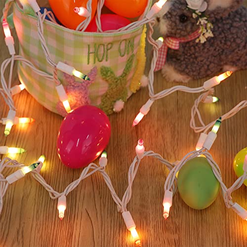LJLNION 3 Sets Easter String Lights, 150 Count 30 FT Each White Wire Mini Pastel Fairy Lights, 120V UL Certified Connectable Xmas Lights for Garden Patio Holiday Party Outdoor Decoration, Multicolor - color: Pastel