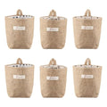 6 Pack Hanging Basket, Wall Baskets,Wall Hanging Storage Bag Linen Small Hanging Storage Baskets for Organizing for Toy Makeup Kit Small Stuff, Flower Plant Wall Basket Decor - style: Style 3