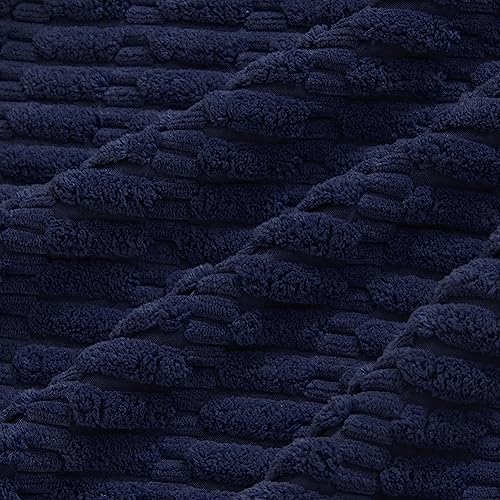 Fancy Homi Decorative Throw Pillow Covers for Bed Couch Bedroom Bench, Soft Lumbar Corduroy Solid Pillow Case, Rustic Farmhouse Boho Room Décor, 20" x 12" (Pack of 1), Navy Blue - color: Navy Blue, size: 20" x 12" (Pack of 1)
