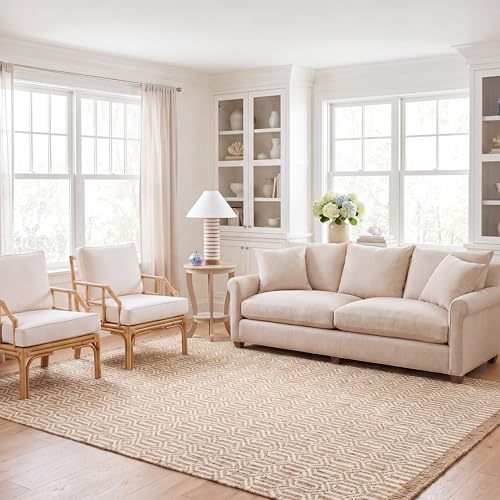 SAFAVIEH Natural Fiber Collection Area Rug - 6' x 9', Natural & Ivory, Handmade Boho Farmhouse Fringe Jute, Ideal for High Traffic Areas in Living Room, Bedroom (NF184A) - size: 6' x 9' (Rectangular)