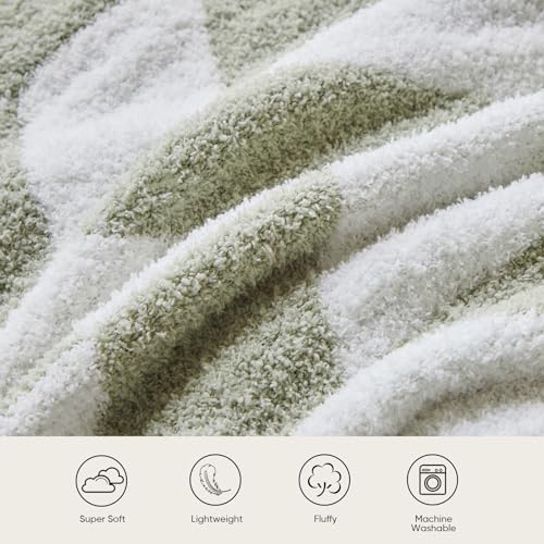 Snuggle Sac Chevron Throw Blanket for Couch, Reversible Super Soft Warm Blankets Cozy Knit Fuzzy Plush Lightweight Throws for Sofa, Bed, Camping, Green,50x60 inches - color: Chevron Green, size: Throw(50"x60")