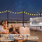 AHRLHR 2 Pack String Light Poles,4 Ft String Light Poles for Outside with Fixing Clips,Metal Poles for Outdoor String Lights, Hanging Light Poles for Deck Fence Garden Backyard Wall Bistro - size: 2 Pack-4FT