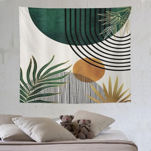 Boho Leaf Tapestry,Mid Century Abstract Leaves Tropical Palm Botanical Modern Minimalist Geometric Wall Hanging Neutral Home Decor Art for Living Room Bedroom Dorm 40"x30" - color: Boho Leaf-17, size: W40xL30in