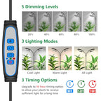 Aumtrly Large Plant Light for Indoor Plants, 2 Head Full Spectrum Grow Light with 68" Adjustable Stand for Growing Large Tall Plants, Black Halo Floor LED Grow Lamp with 16 Hour Timer - size: 2 head 68inch/black