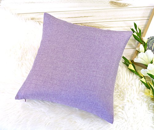 Aiking Home Woven Fine Faux Linen Throw Pillow Cover, Size 18"x18", Lavender - color: Lavender, size: 18" x 18" (Pack of 1)