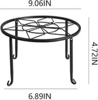 4 Pack Black Metal Potted Plant Stand for Indoor and Outdoor Plants 9.1 inches Heavy Duty Flower Pot Planter Holder, Metal Rustproof Iron Garden Container Round Supports Rack for Planter Pumpkin Stand