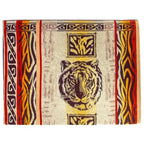 100% Cotton Throw Blanket for Couch Sofa or Bed All Season Terry Blankets & Throws, Lightweight & Breathable Cotton Blanket, Picnic Rug, Terry Bed Sheet (Tiger) - color: Tiger