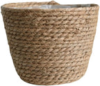 Seagrass Planter Basket Set With Plastic Lining Woven Storage Basket 7x6 In Indoor And Outdoor Plant Flowerpot Baskets Are Very Suitable For Flowerpot Covers. Natural Plant Containers (Large-size)
