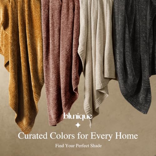 Chenille Throw Blanket for Couch, Cozy Soft Blanket Twin Lightweight Decorative Throw for Living Room Sofa Chair, Stylish Home Decor, Ideal for Gifting, Dark Grey 60"x80" - color: Dark Grey, size: Twin