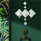 3D Acrylic Mirror Wall Sticker Three-Dimensional for Room Living Room Entrance Hotel Creative Background Wall Decoration 7PCS/Set