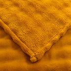 YUSOKI 3D Fleece Bubble Throw Blanket | 380GSM Ultra Soft Fluffy Plush | Non-Shedding Lightweight Cozy Blanket for Couch Sofa Bed | All Season (Gold,50 * 60inches) - color: Gold, size: Throw(50" x60")